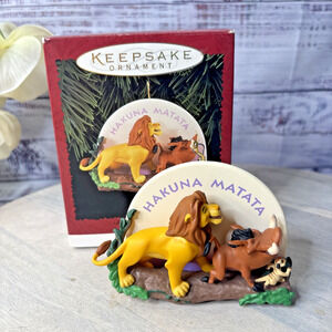 1995 Hallmark Keepsake Ornament Simba Pumbaa Timon Disney's The Lion King